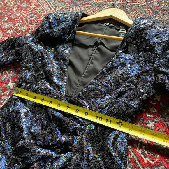 H:ours Teagan Sequin Mini Dress in Dusk Blue - Picture 10 of 11